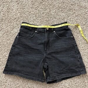 Zara Black Denim High-Rise Shorts